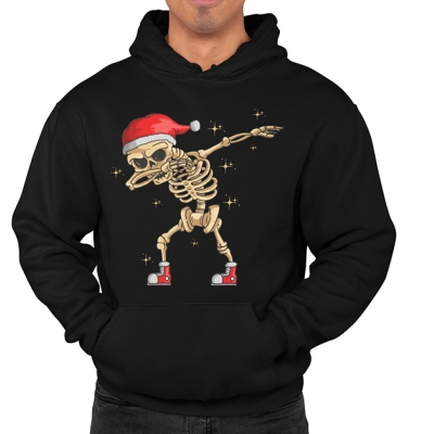 BLUZA Z KAPTUREM skull dabbing christmas